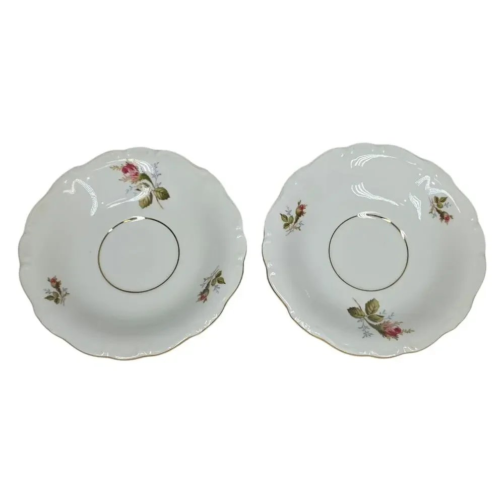 VINTAGE JOHANN HAVILAND BAVARIA GERMANY FLORAL PORCELAIN PLATE – GOLD TRIM – 6